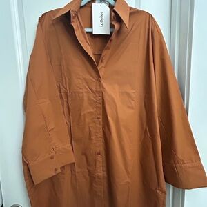 Women’s Oversized Latellier  Brown Button Up Shirt